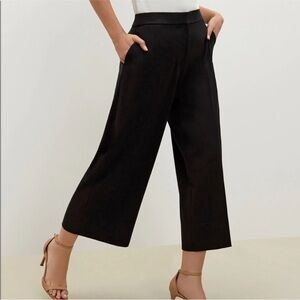 M.M. Lafleur High Rise Cropped Wide Leg Black Pants Size 2X